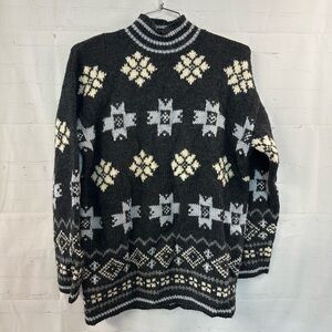 Vintage Ann Taylor Loft Women’s 100% Wool Fair Isle Nordic Ski  Sweater Medium